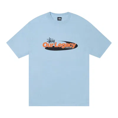 Pre-owned Stussy X Our Legacy Work Shop Swirl Tee Pigment Dyed 'baby Blue' | Men's Size S