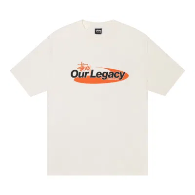 Pre-owned Stussy X Our Legacy Work Shop Swirl Tee Pigment Dyed 'natural' | Cream | Men's Size L In White