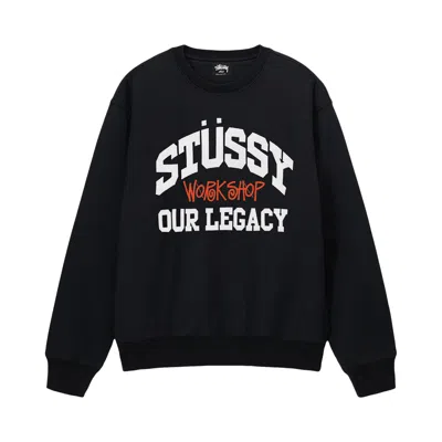 Pre-owned Stussy X Our Legacy X Our Legacy Work Shop Collegiate Pigment Dyed Crew 'black'