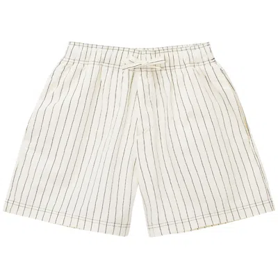 Pre-owned Stussy X Tekla Poplin Pajama Short 'hand Drawn Stripes' | Cream | Men's Size L In White