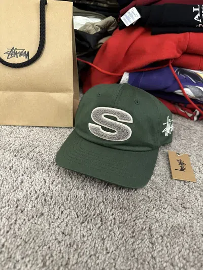 Pre-owned Stussy X Travis Scott New Stussy Chenille S Low Pro Hat In Green
