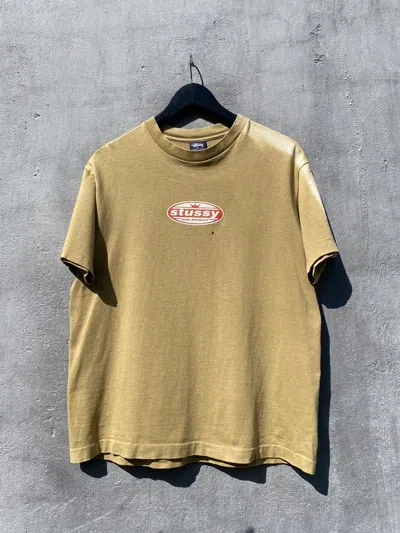 Pre-owned Stussy X Vintage 1990 Stussy Iconic Archive Logo Single Stitched In Mustard