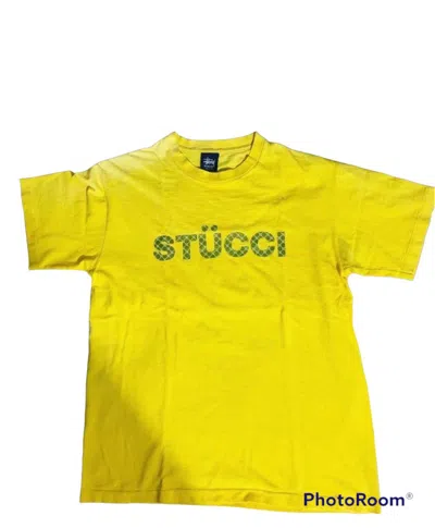 Pre-owned Stussy X Vintage 90's Stucci Monogram Distressed In Yellow