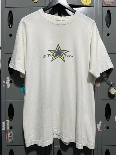 Pre-owned Stussy X Vintage 90's Stussy North Star Logo Vintage Graphic Skate Tee In White
