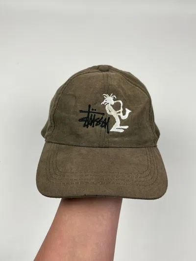 Pre-owned Stussy X Vintage 90's Vintage Stussy Saxophone Jazz Logo Cap Hat Y2k In Brown