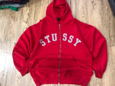 Pre-owned Stussy X Vintage Item Vintage 90's Stussy Hoodie In Red