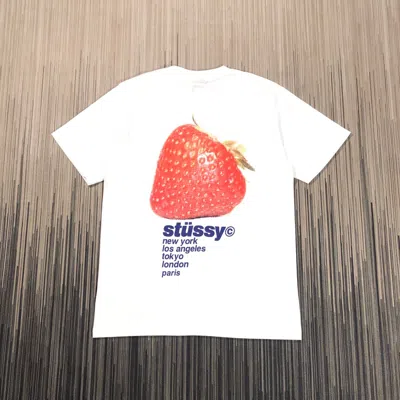 Pre-owned Stussy X Vintage Strawbery Tee In White