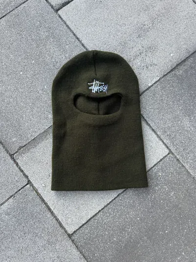 Pre-owned Stussy X Vintage Stussy 90's Balaclava Hat In Olive