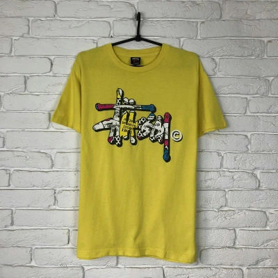 Pre-owned Stussy X Vintage Stussy 90's Vintage Tee T Shirt In Yellow