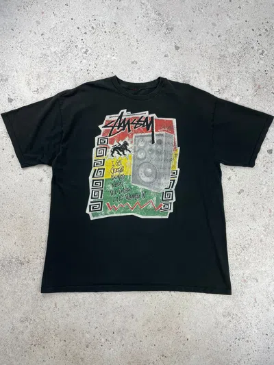 Pre-owned Stussy X Vintage Stussy All Over Print Tee T-shirt In Black