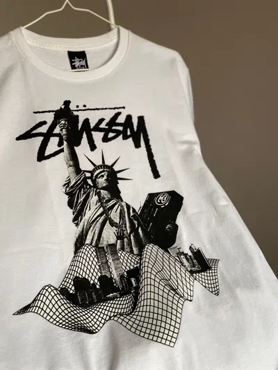 Pre-owned Stussy X Vintage Stussy Big Logo T-shirt In White