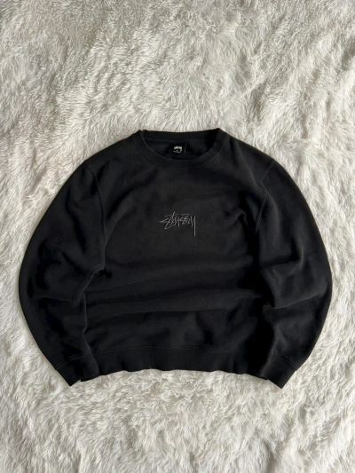 Pre-owned Stussy X Vintage Stussy Center Logo Oversize Boxy Sweatshirt In Black