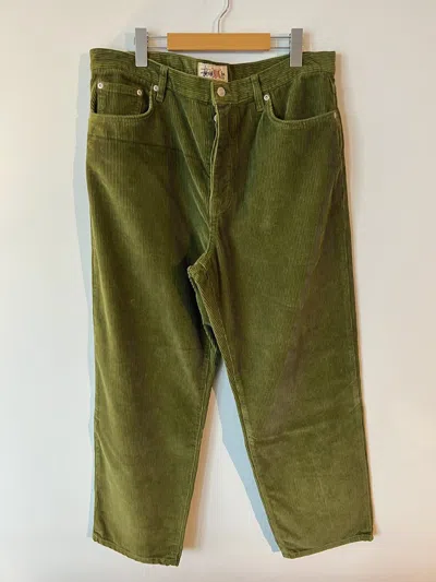 Pre-owned Stussy X Vintage Stüssy Corduroy Olive Big Ol' Jeans Size 34