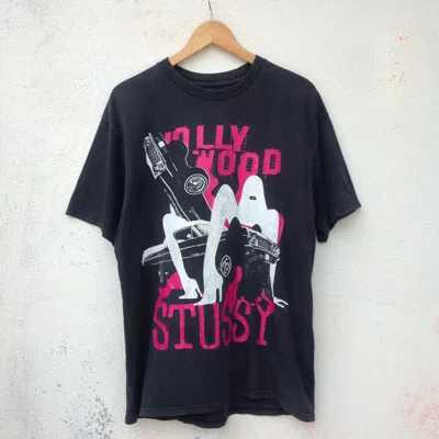 Pre-owned Stussy X Vintage Stussy Hollywood Faded Tee In Faded Black
