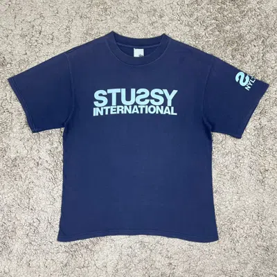 Pre-owned Stussy X Vintage Stussy International T-shirt In Blue