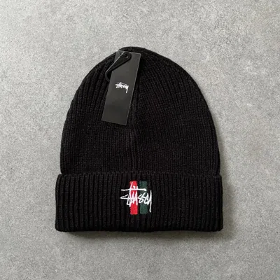 Pre-owned Stussy X Vintage Stussy Japan Cuff Beanie Hat In Black