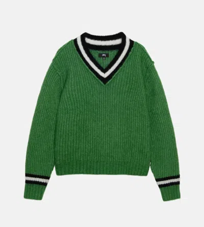 Pre-owned Stussy X Vintage Stussy Mohair Tennis Sweater In Green