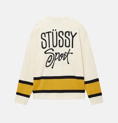 Pre-owned Stussy X Vintage Stussy Natural Hockey Knit Sweater In Cream