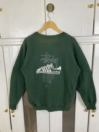 Pre-owned Stussy X Vintage Stussy Old Skool Flavour Sweatshirt In Emerald