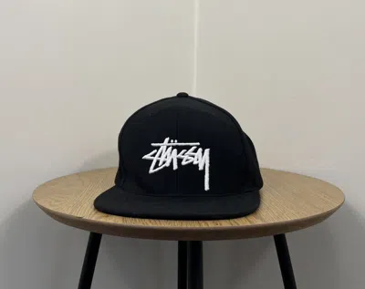 Pre-owned Stussy X Vintage Stussy Rap Black Big Logo Snapback Hat