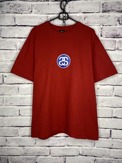 Pre-owned Stussy X Vintage Stussy Ss Link Graphic T Shirt Red Large Nwt