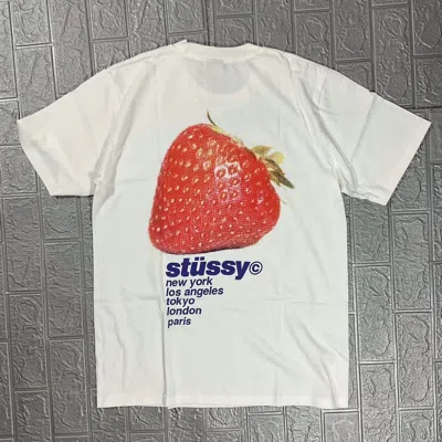 Pre-owned Stussy X Vintage Stussy Strawberry Tee White