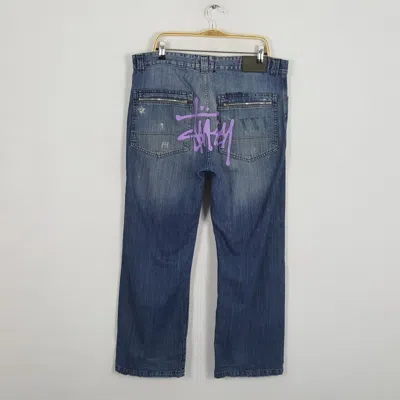 Pre-owned Stussy X Vintage Stussy Streetwear Skateboard American Style Jeans In Blue Jean