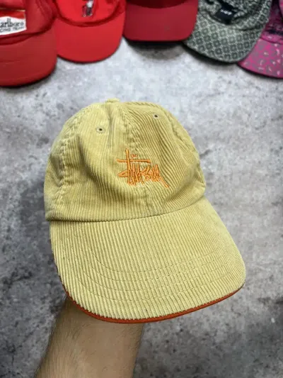 Pre-owned Stussy X Vintage Stussy Velvet Vintage Cap In Sand