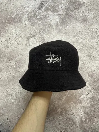 Pre-owned Stussy X Vintage Stussy Vintage Bucket Cap Hat Panama In Black