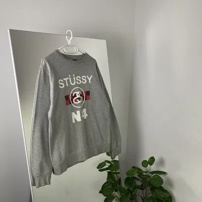 Pre-owned Stussy X Vintage Stussy Vintage Crewneck Big Logo 90's In Grey