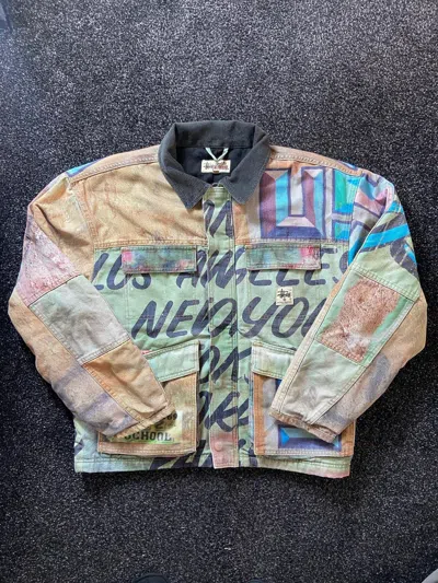Pre-owned Stussy X Vintage Stüssy X Alfonso Gonzales Jr. Canvas Work Jacket In Multicolor