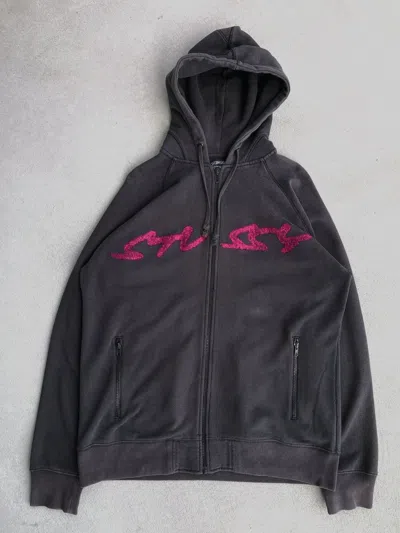 Pre-owned Stussy X Vintage Stussy Zip Hoodie In Black