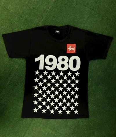 Pre-owned Stussy X Vintage Y2k Stussy 1980 Stars Japan Black T Shirt Tee
