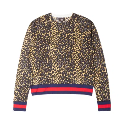 Pre-owned Stussy X Wales Bonner Leopard Sweater 'golden' | Yellow | Men's Size L