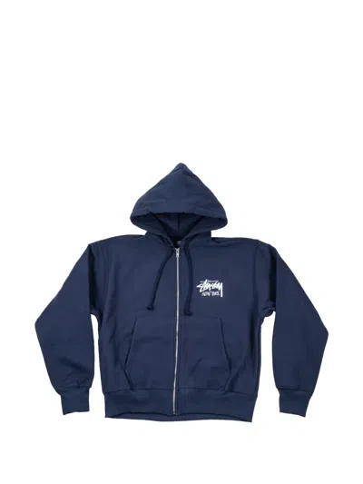 Stussy Zip Hoodie In Blue