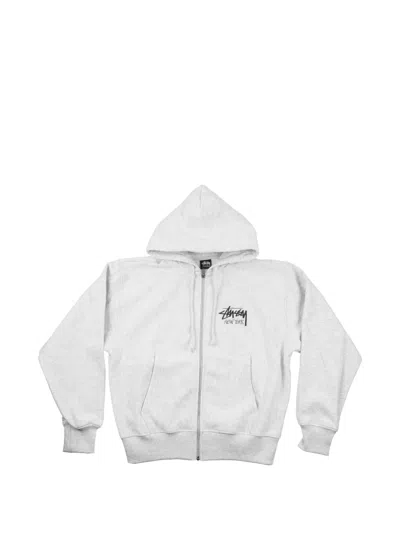 Stussy Zip-up Hooded Jacket In White