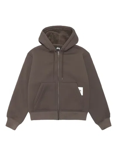 Stussy Zip-up Hoodie In Gray