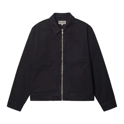 Pre-owned Stussy Zip Work Jacket Overdyed 'espresso' In Black