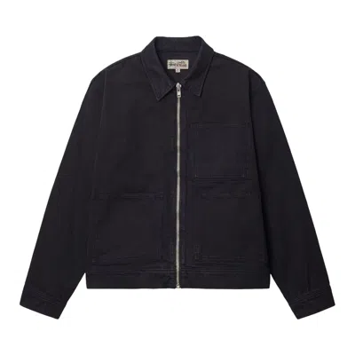 Pre-owned Stussy Zip Work Jacket Overdyed 'nightshade' | Blue | Men's Size M