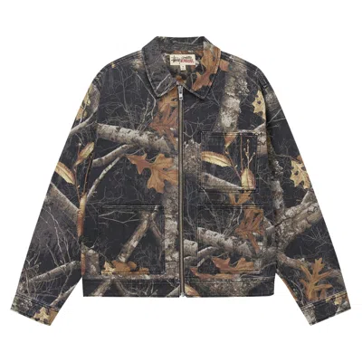 Pre-owned Stussy Zip Work Jacket Realtree Edge 'black'