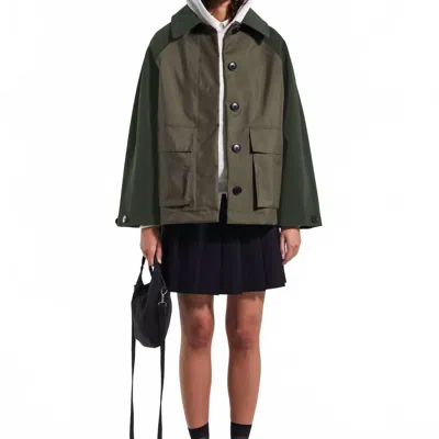 Stutterheim Bandhagen Patch Raincoat In Brown In Green