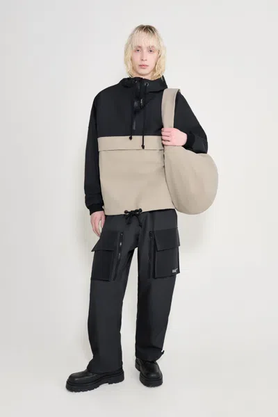 Stutterheim Forsa Two-tone Matte Anorak Black/ In Black,potato