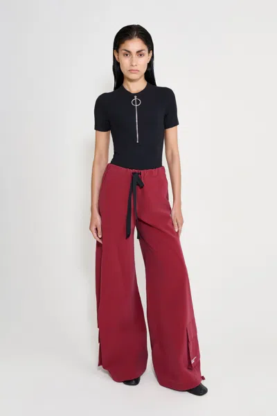 Stutterheim Karla Pocket Trousers Burgundy In Red