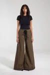 Stutterheim Karla Trousers Tape Matte Green In Green