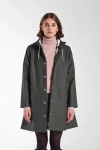 Stutterheim Mosebacke Hooded Long Sleeve Raincoat In Pink