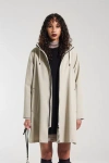 Stutterheim Mosebacke Lightweight Zip Matte Raincoat In Neutral