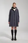 Stutterheim Mosebacke Lightweight Zip Matte Raincoat In Metal