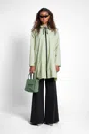 Stutterheim Mosebacke Lightweight Zip Raincoat In Seafoam Green