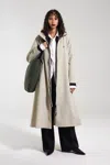 Stutterheim Mosebacke Long Lightweight Zip Matte Raincoat In Pelican