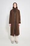 Stutterheim Mosebacke Long Patch Raincoat In Brown